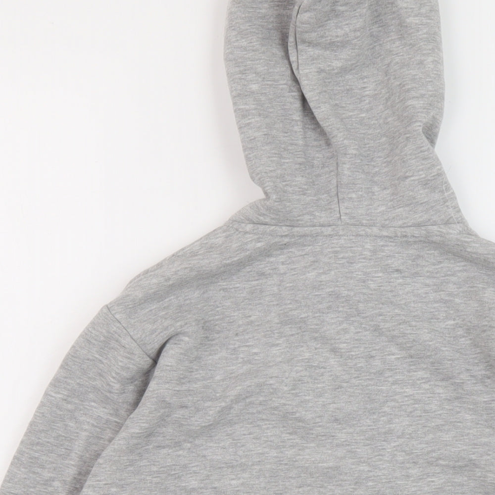 New Look Girls Grey Cotton Full Zip Hoodie Size 9 Years Zip