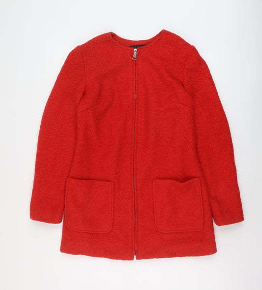 Womens UK Size 8 New Look Red Pea Coat