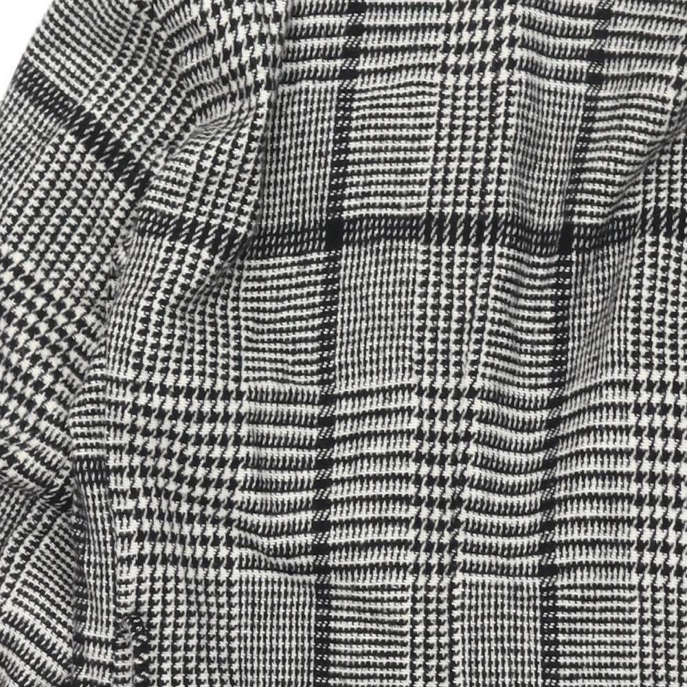 Terranova Womens Black Check Overcoat Coat Size XL Button