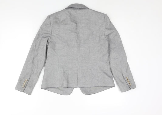 Ann Taylor Womens Grey Jacket Blazer Size 4 Button