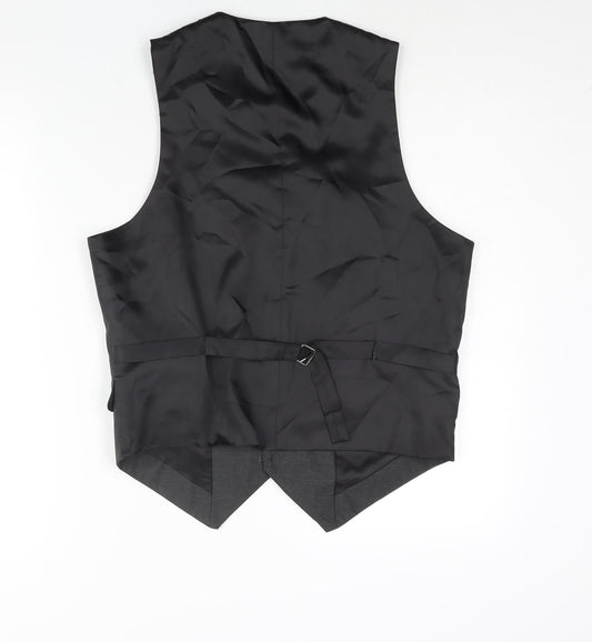 ASOS Mens Grey Polyester Jacket Suit Waistcoat Size 40 Regular