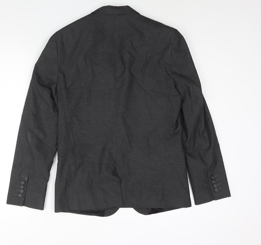 ASOS Mens Grey Polyester Jacket Suit Jacket Size 38 Regular