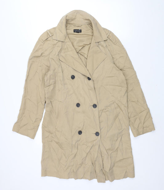 Womens UK Size 12 Topshop Beige Trench Coat