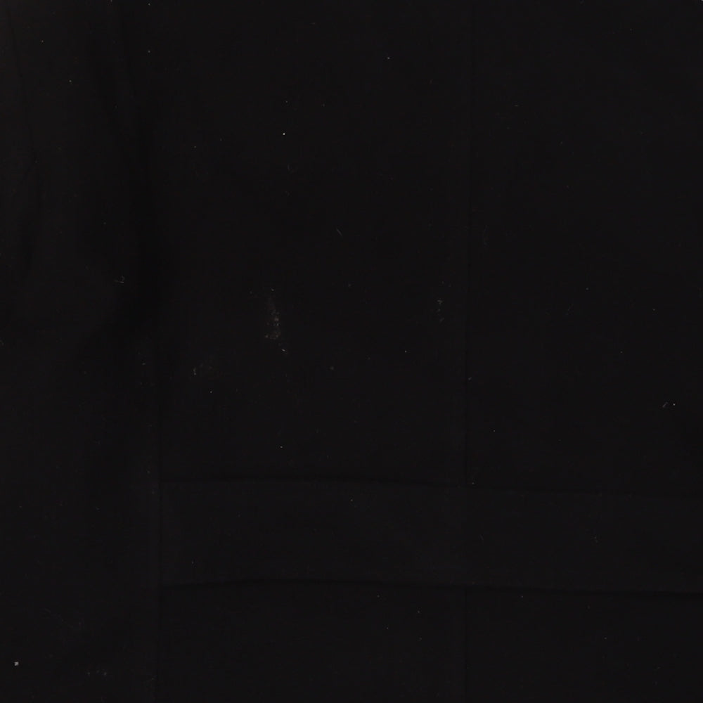 Classic Womens Black Overcoat Coat Size 24 Button - Pockets