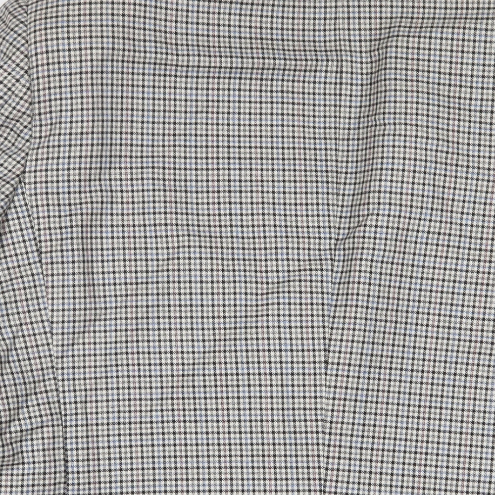 Sergio Valentino Mens Grey Plaid Wool Jacket Suit Jacket Size 44 Regular