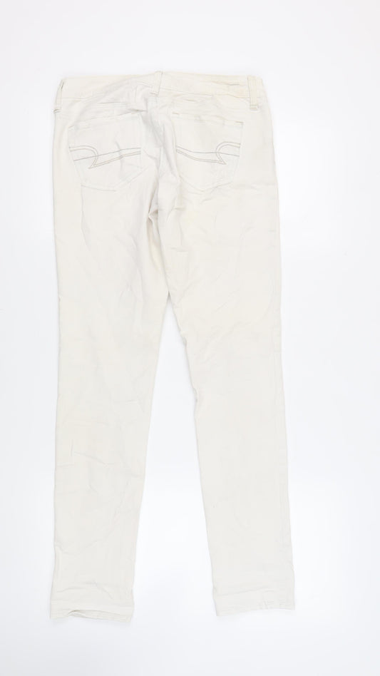 American Eagle Womens Ivory Cotton Skinny Jeans Size 30 in L31 in Regular Zip