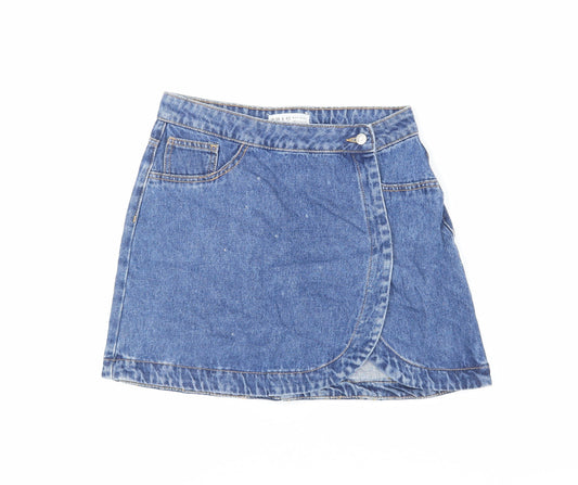 Womens UK Size 10 Denim & Co. Wrap Denim Skirt