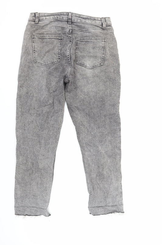 Womens UK Size 14 Denim & Co. Regular Fit Straight Grey Jeans