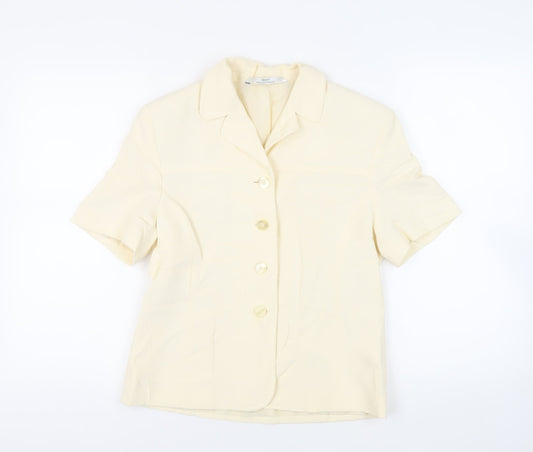 St Michael Womens Ivory Jacket Blazer Size 14 Button - Vintage