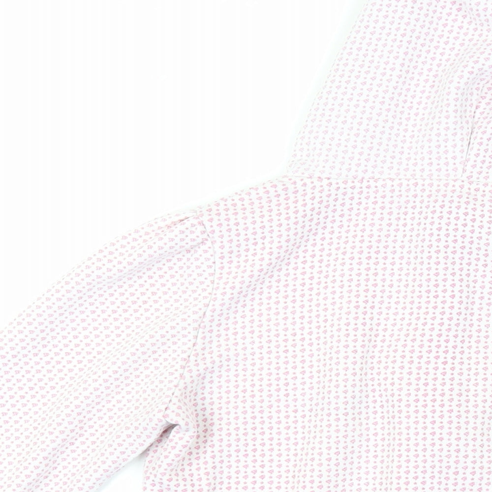 Spalding Womens Pink Geometric Polyester Full Zip Hoodie Size 10 Zip - Logo