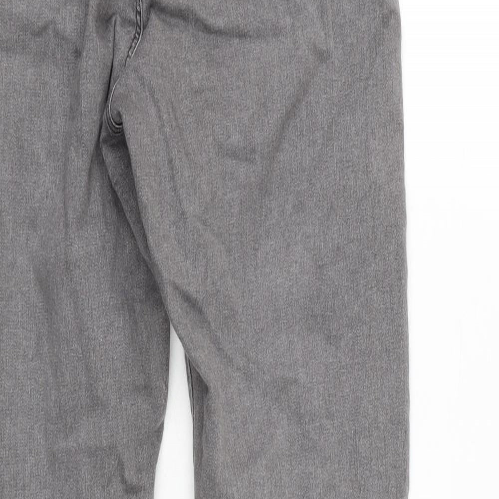Topshop Womens Grey Cotton Blend Tapered Jeans Size 30 in L26 in Regular Zip