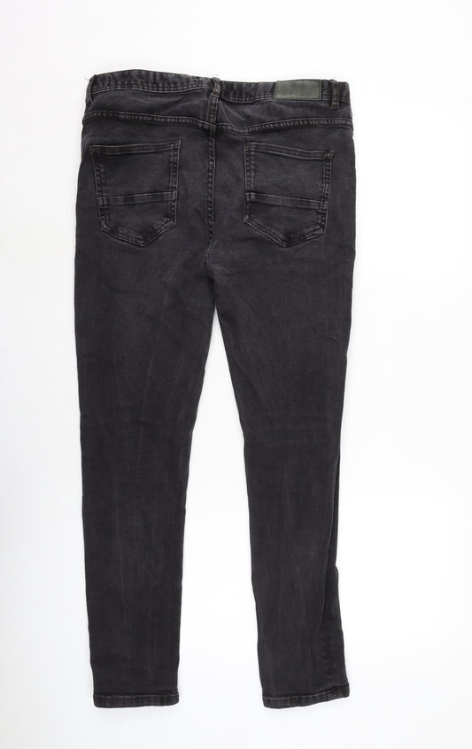 Mens UK Size 34 in Denim & Co. Regular Fit Tapered Grey Jeans