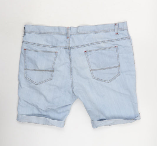 Denim & Co. Womens Blue Cotton Boyfriend Shorts Size 38 in Regular Button