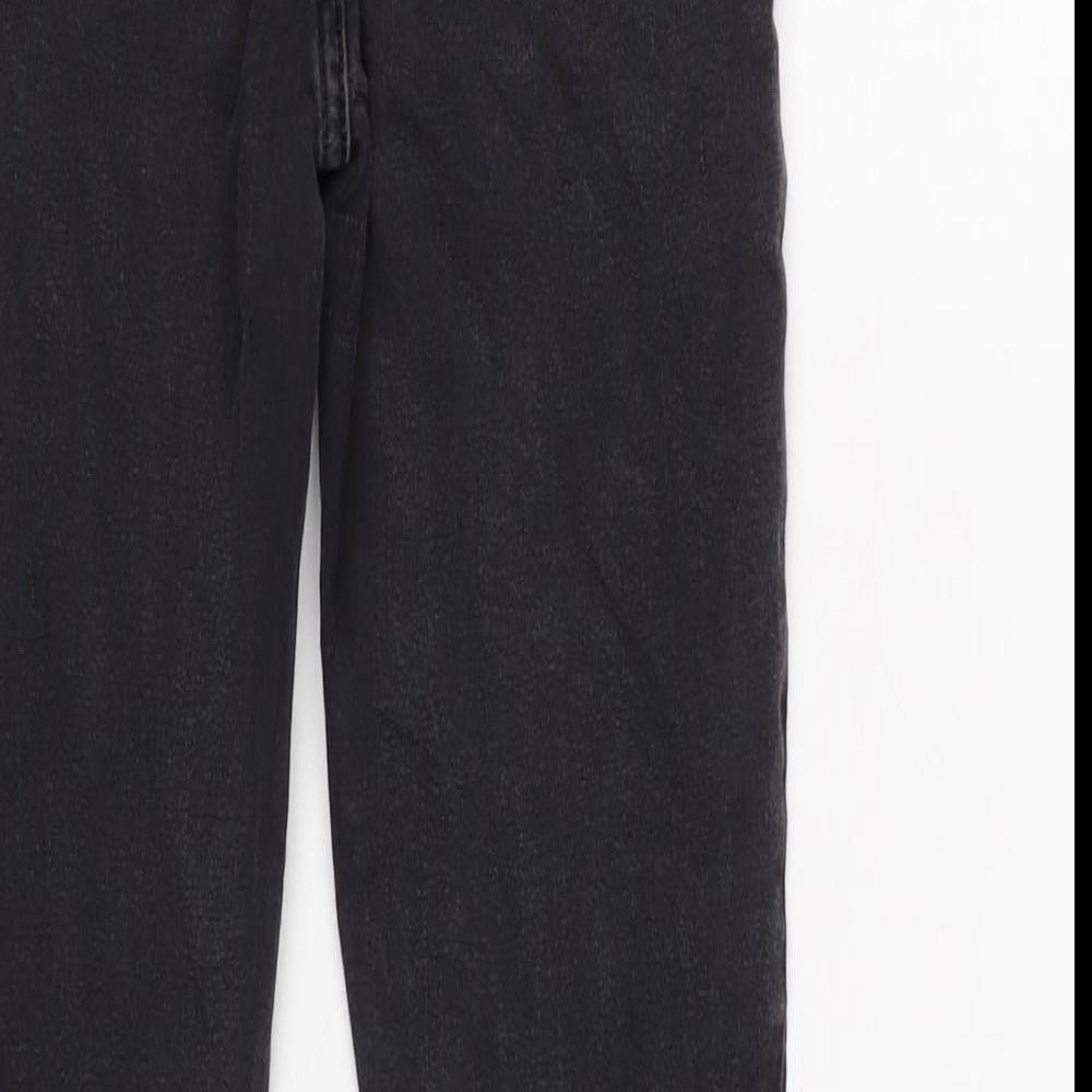 River Island Womens Green Cotton Blend Tapered Jeans Size 12 L27 in Regular Zip