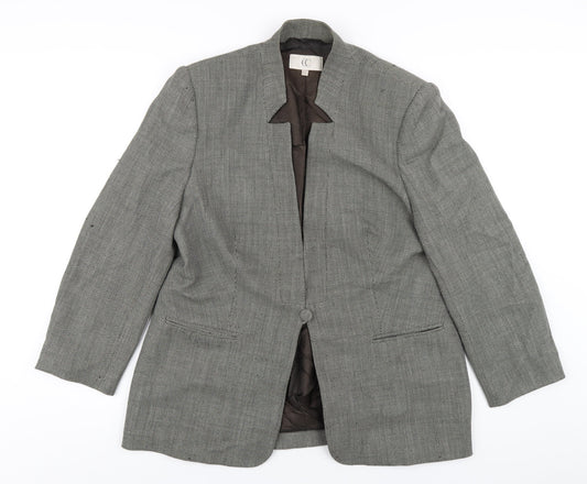 Country Casuals Womens Black Polka Dot Wool Jacket Blazer Size 14