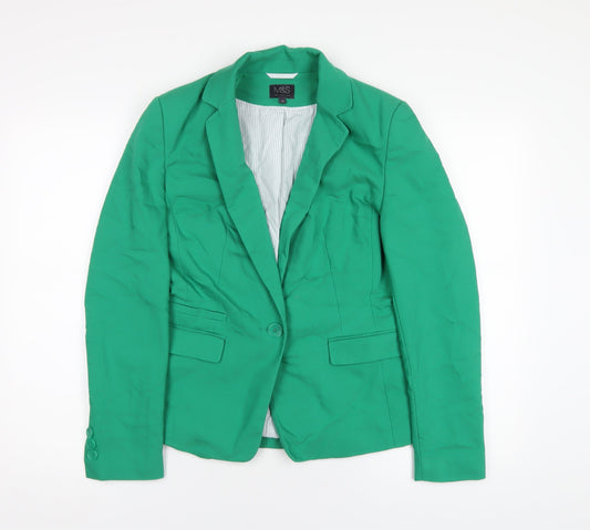 Womens UK Size 10 Marks and Spencer Regular Green Blazer