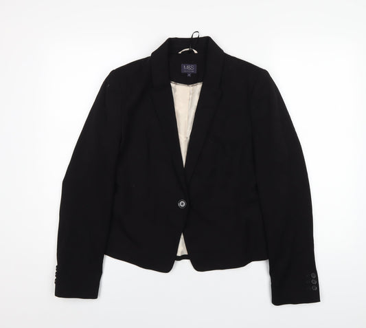 Womens UK Size 12 Marks and Spencer Regular Black Blazer