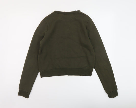 H&M Womens Green Cotton Pullover Sweatshirt Size S Pullover - Vintage