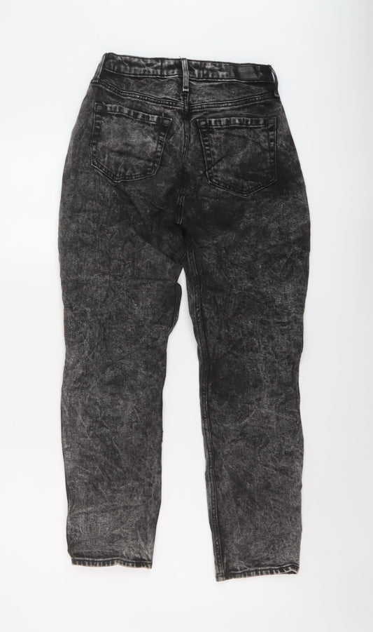 Hollister Womens Black Cotton Mom Jeans Size 25 in L27 in Regular Button