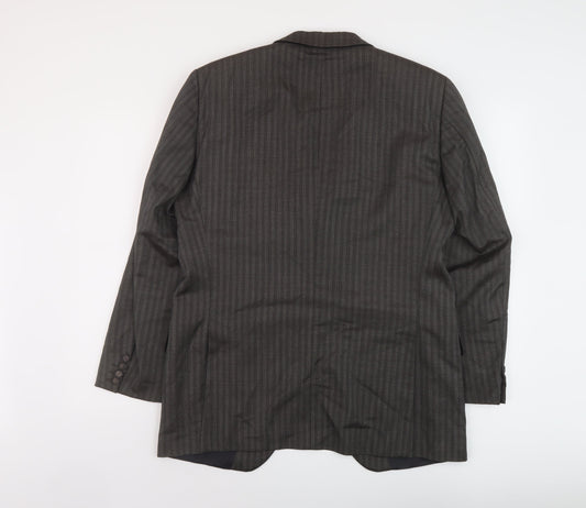 Strellson Mens Grey Striped Wool Jacket Suit Jacket Size 42 Regular