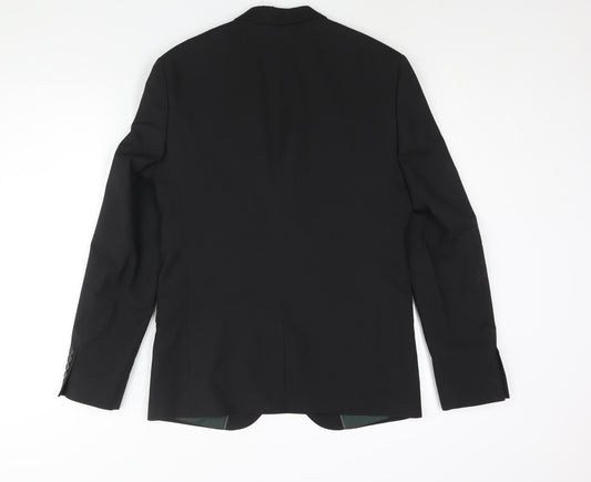 Mens UK Size 38 River Island Regular Black Suit Jacket
