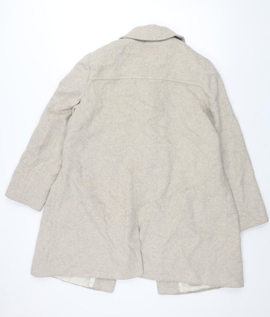 John Lewis Womens Beige Pea Coat Coat Size 16 Button