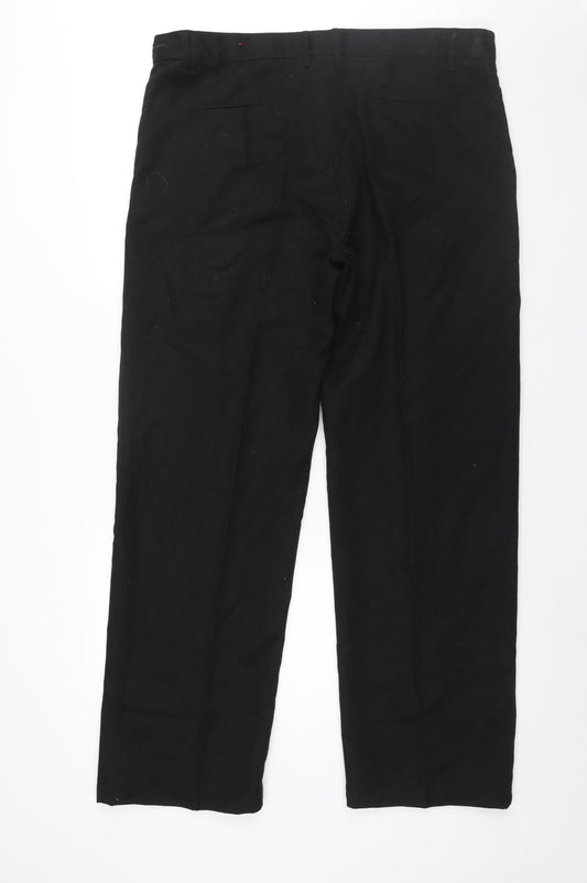 Slazenger Mens Black Polyester Trousers Size 40 in L33 in Regular Zip