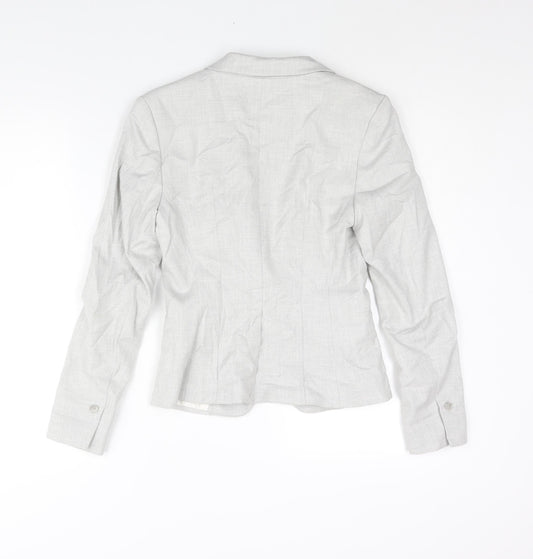 H&M Womens Grey Polyester Jacket Suit Jacket Size 4