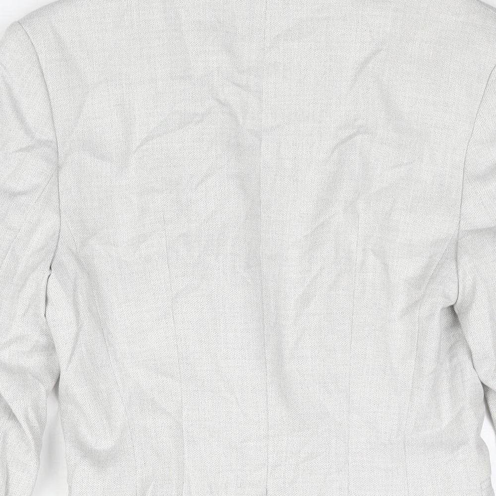 H&M Womens Grey Polyester Jacket Suit Jacket Size 4