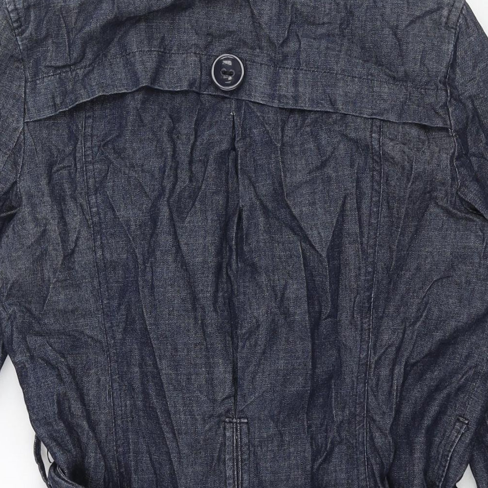 Womens UK Size 12 New Look Blue Trench Coat