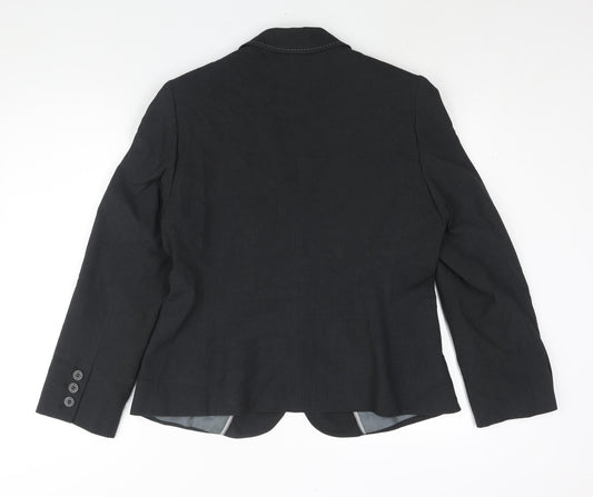 Marks and Spencer Womens Grey Polyester Jacket Suit Jacket Size 16 - Stitch Detail