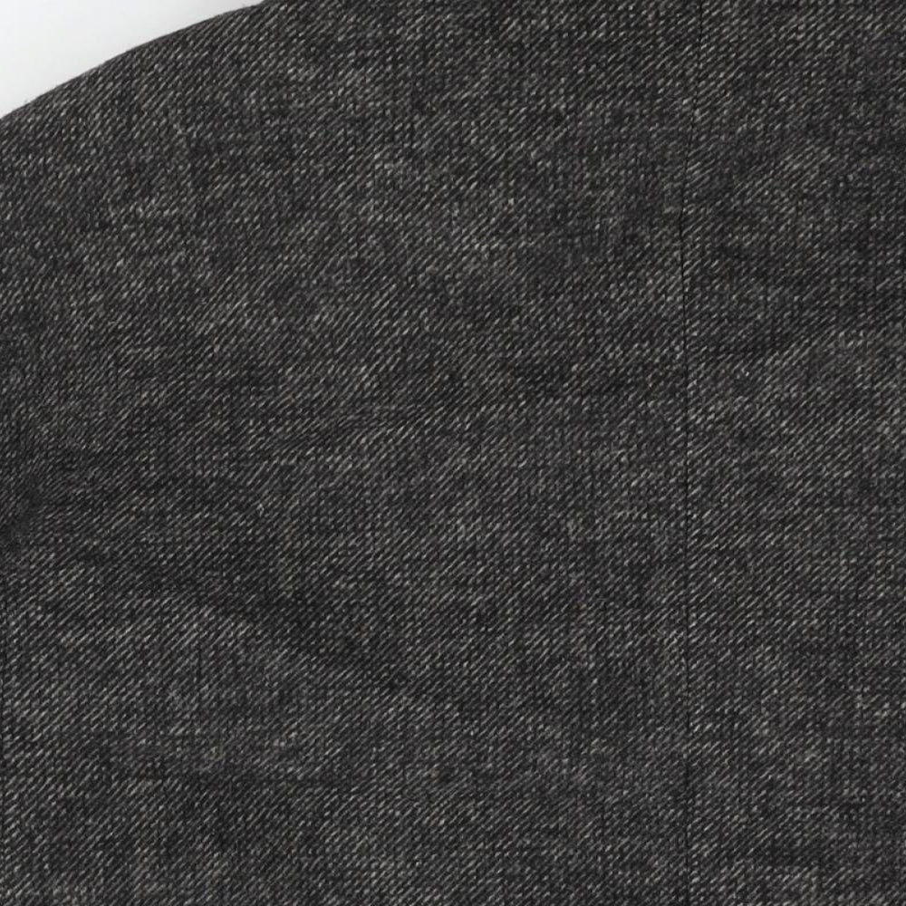 Brand and care label for Coton Traders women’s grey overcoat coat, size UK 16, zip - quilted lining