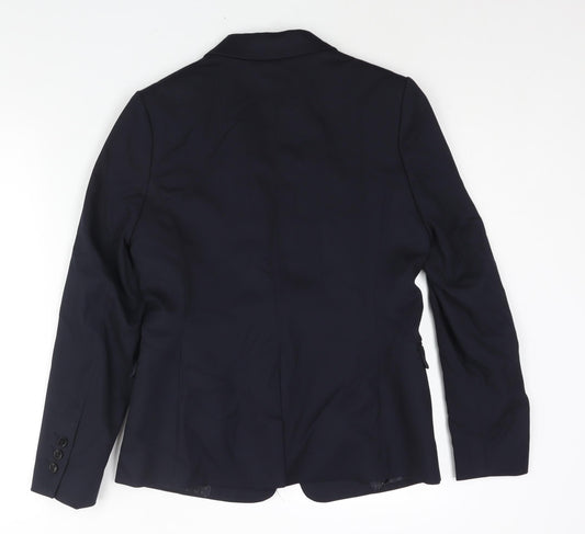 NEXT Womens Blue Polyester Jacket Suit Jacket Size 10