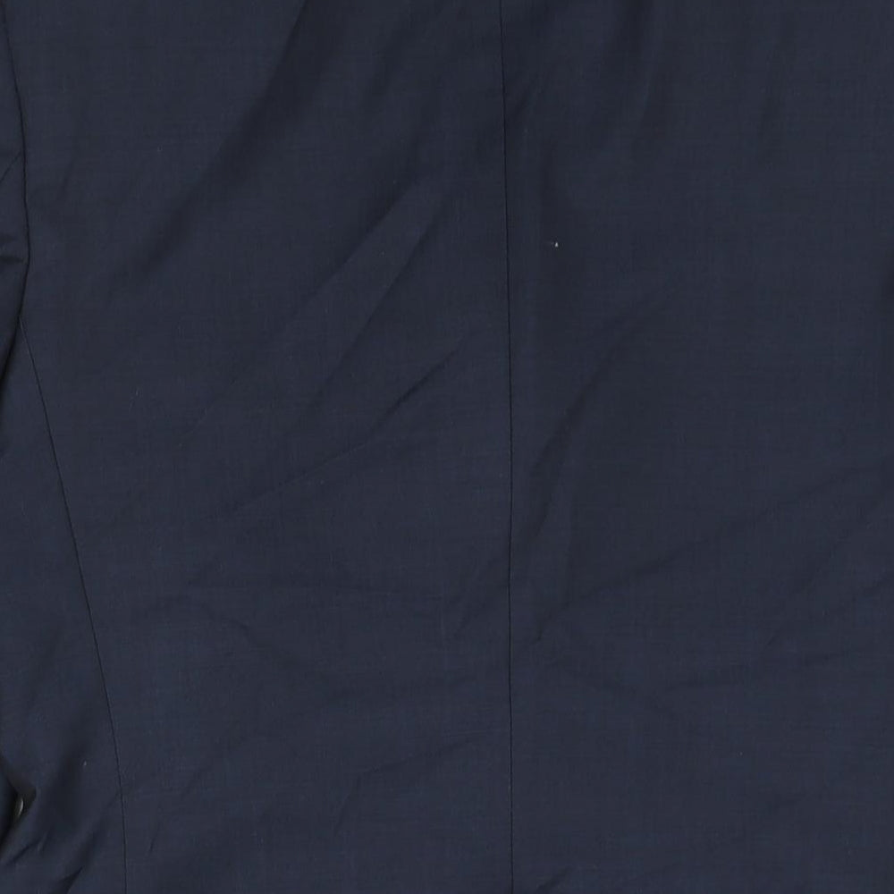Brand and care label for Autograph men’s blue polyester jacket suit jacket, size 36, regular