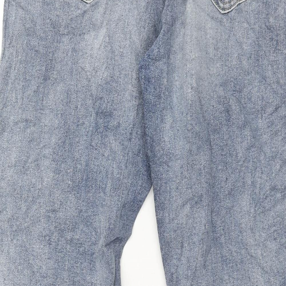 George Mens Blue Cotton Straight Jeans Size 32 in L32 in Regular Zip