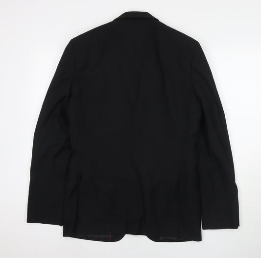 Mens UK Size 38 Red Herring Regular Black Suit Jacket