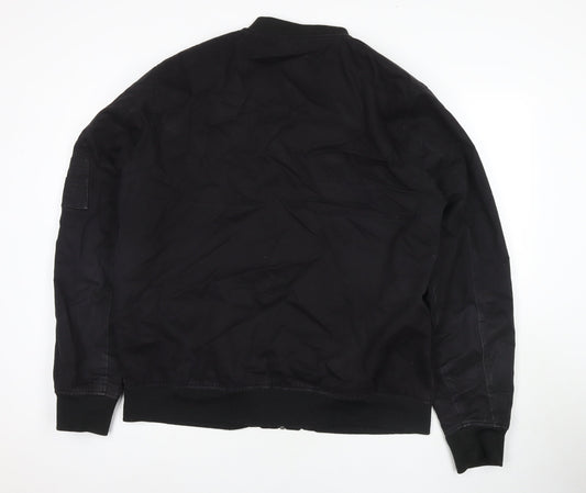 ASOS Mens Black Bomber Jacket Jacket Size 3XL Zip