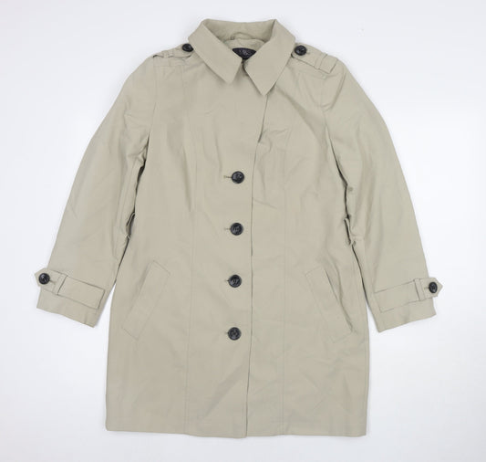 Womens UK Size 12 Marks and Spencer Beige Trench Coat