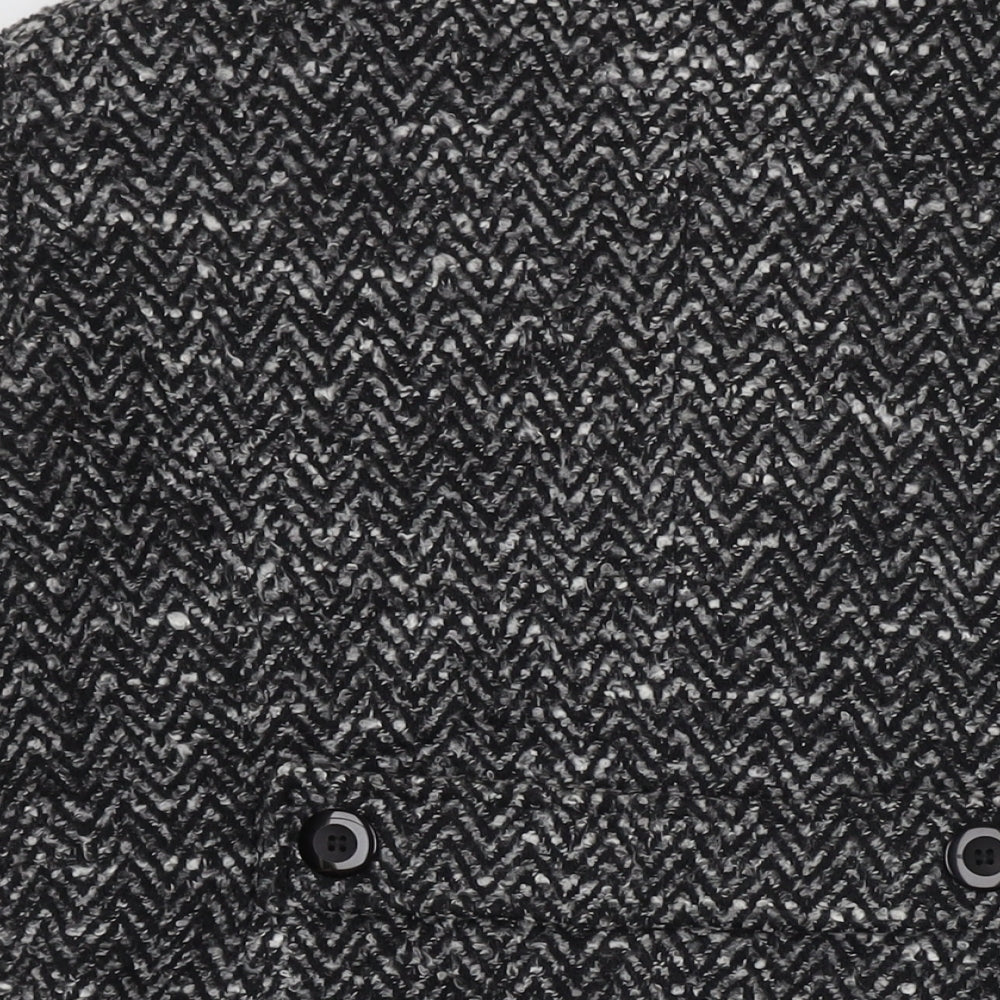 Brand and care label for Cotswold Collections women’s black overcoat coat, size UK 12, button