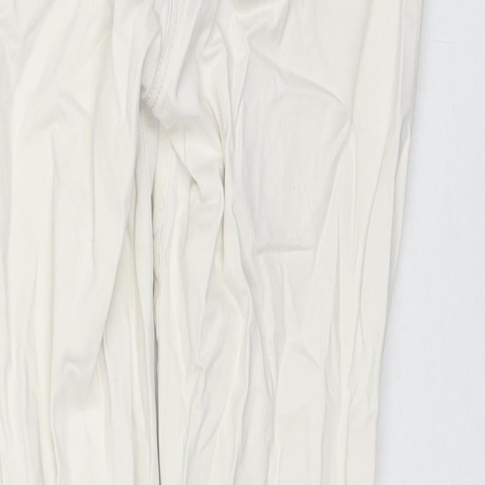 Debenhams Womens Ivory Cotton Straight Jeans Size 12 L27 in Slim Zip