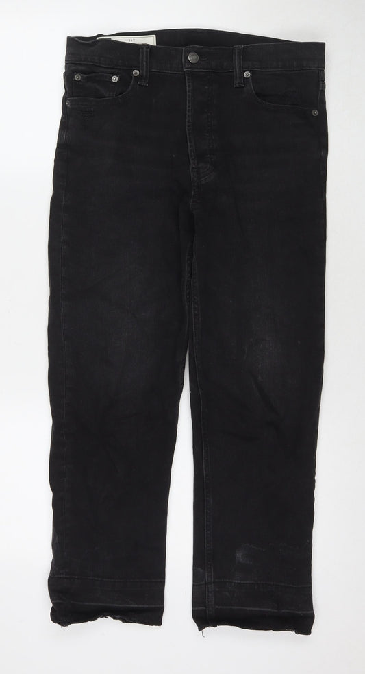 Womens UK Size 29 in Gap Regular Fit Cropped Black Jeans