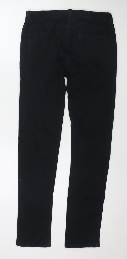 Denim & Co. Mens Black Cotton Straight Jeans Size 28 in L32 in Regular Zip