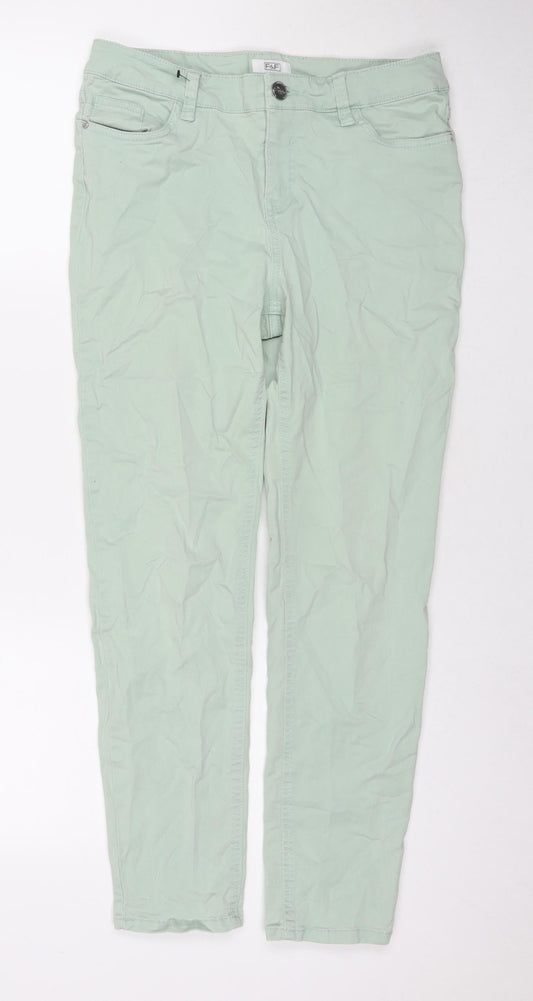 Womens UK Size 10 F&F Regular Fit Straight Green Jeans