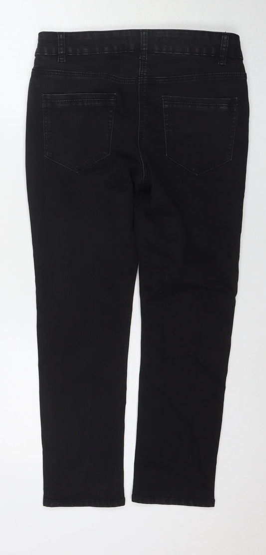 George Womens Black Cotton Skinny Jeans Size 10 L24 in Regular Zip