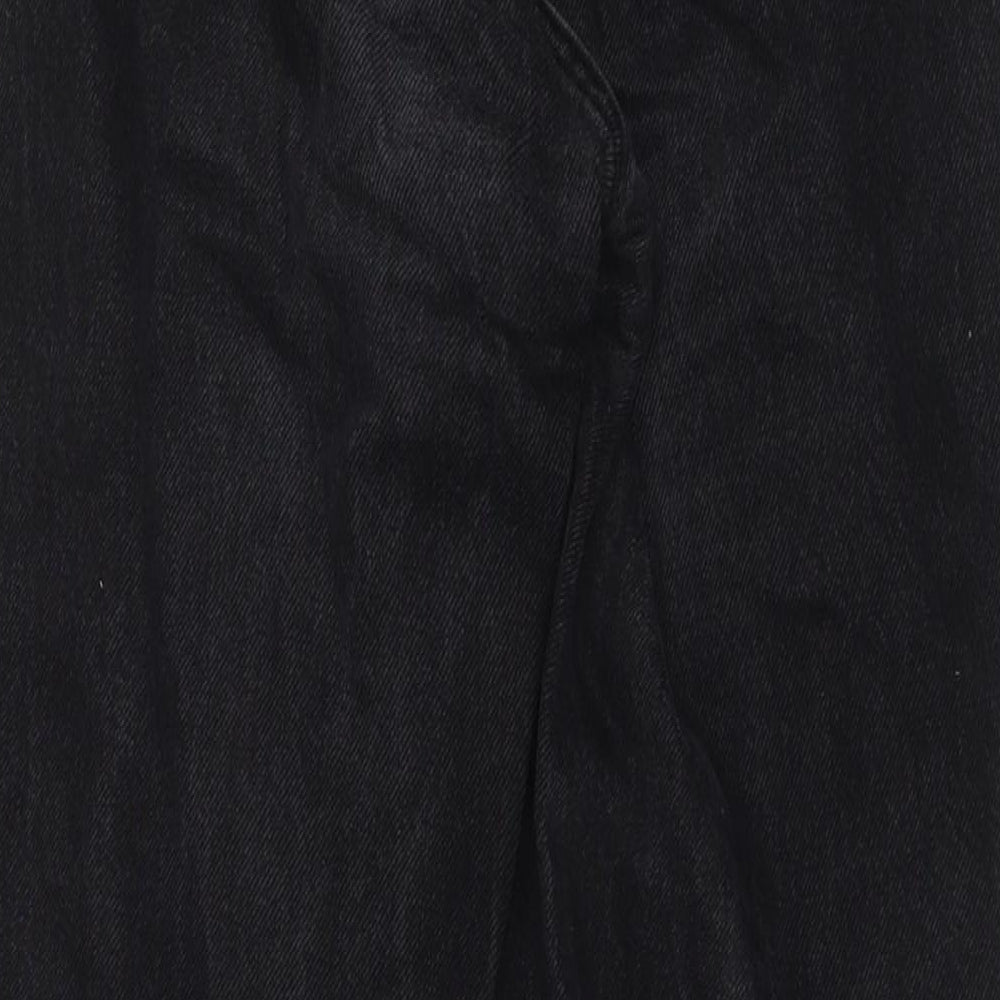 Topshop Womens Black Cotton Mom Jeans Size 32 in L32 in Regular Zip