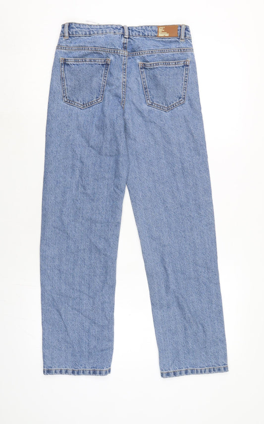 Only Womens Blue Cotton Straight Jeans Size 27 in L27 in Regular Zip