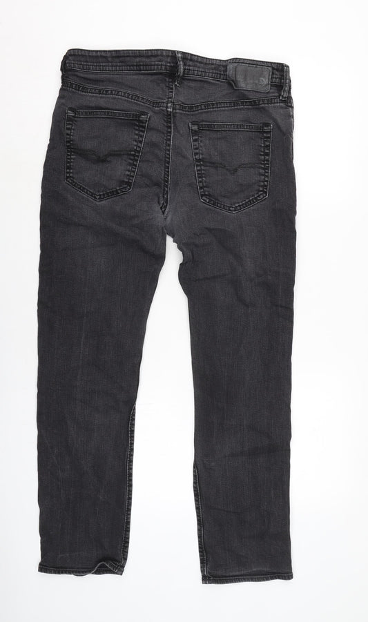 Mens UK Size 32 in Diesal Regular Fit Straight Grey Jeans