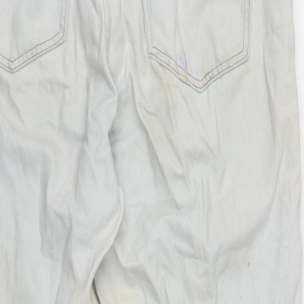 River Island Womens Blue Cotton Blend Straight Jeans Size 12 L26 in Regular Zip