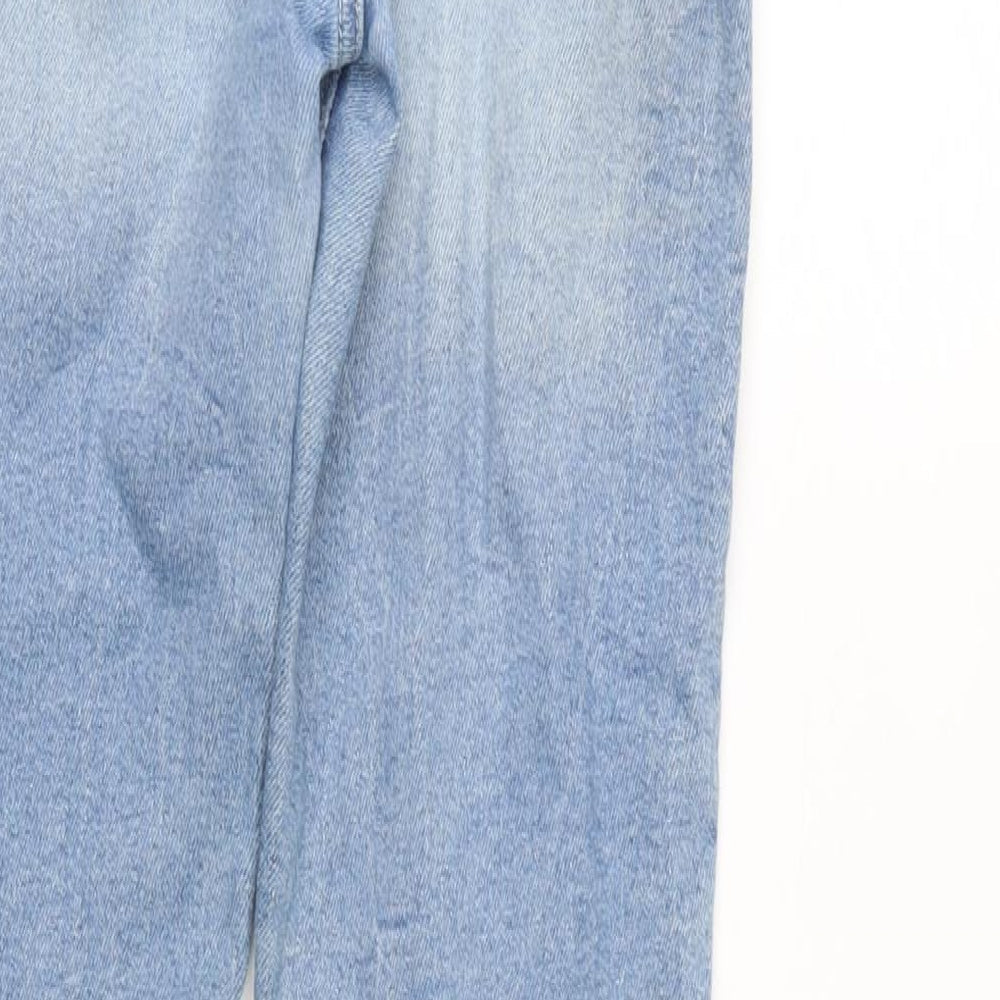 River Island Womens Blue Cotton Blend Tapered Jeans Size 10 L28 in Regular Zip
