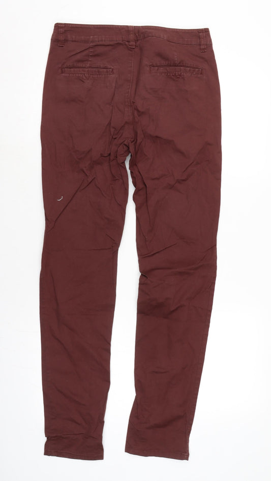 ASOS Mens Red Cotton Blend Straight Jeans Size 28 in L32 in Regular Zip